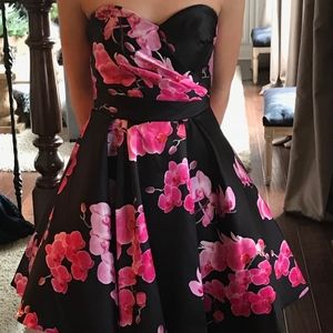 Black & Pink Temptation Strapless Prom Dress